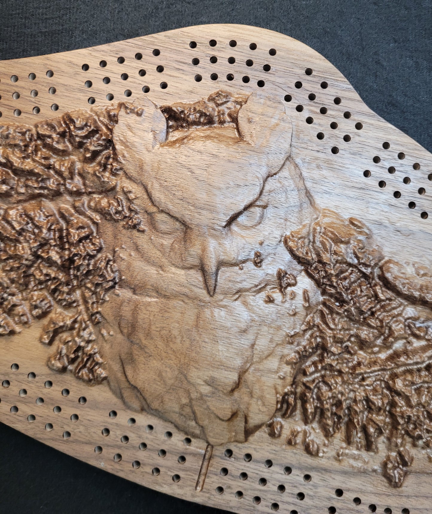 Owl Island - 3D Relief Cribbage Board