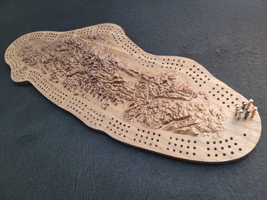 Vancouver Island Cribbage in Black Walnut - 21"