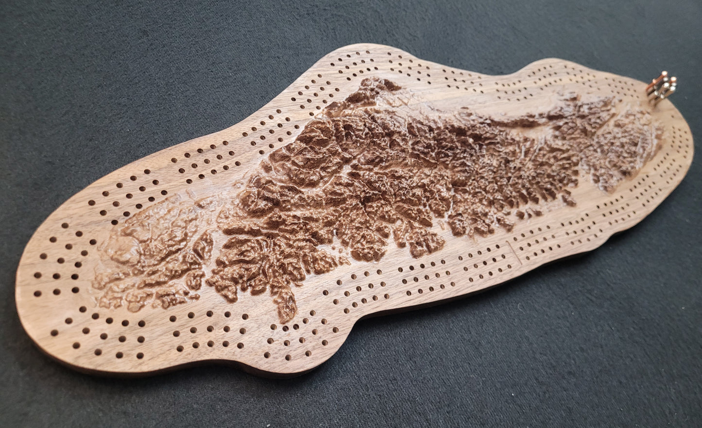 Vancouver Island Cribbage in Black Walnut - 21"