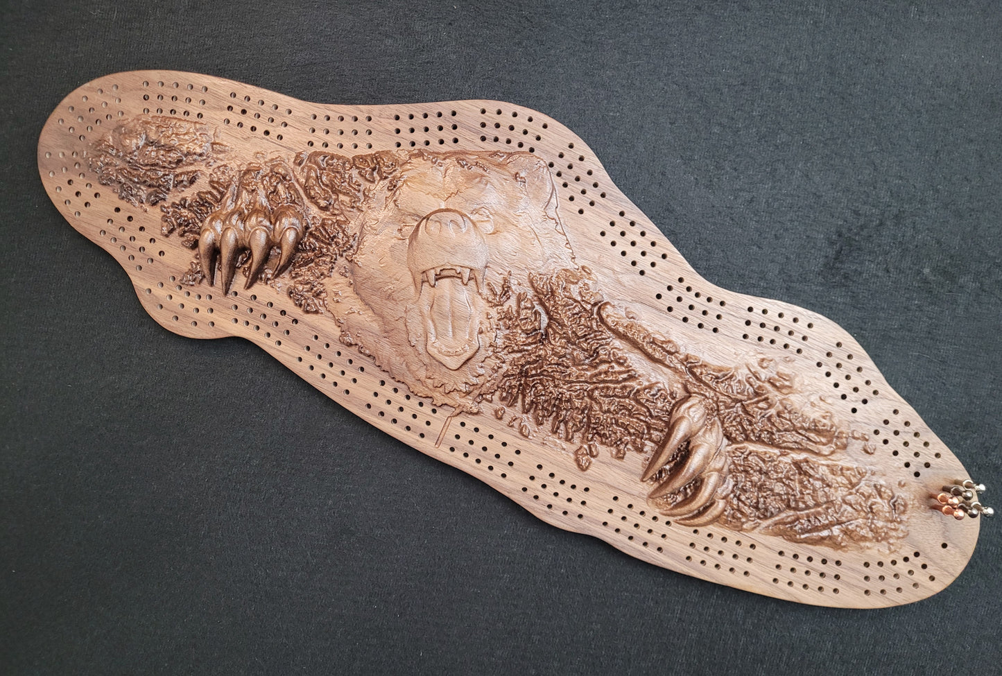 Grizzly Island Cribbage in Black Walnut