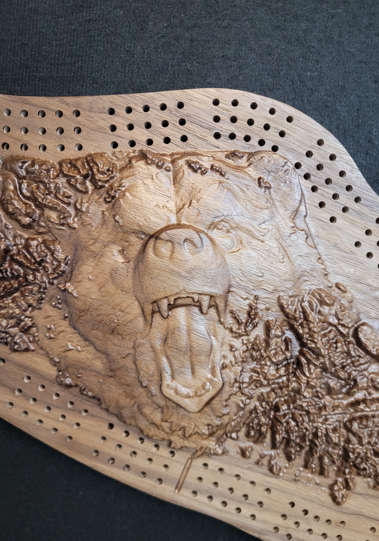 Grizzly Island Cribbage in Black Walnut