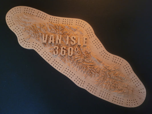 Van Isle 360º - 3D Relief Topo Cribbage Board