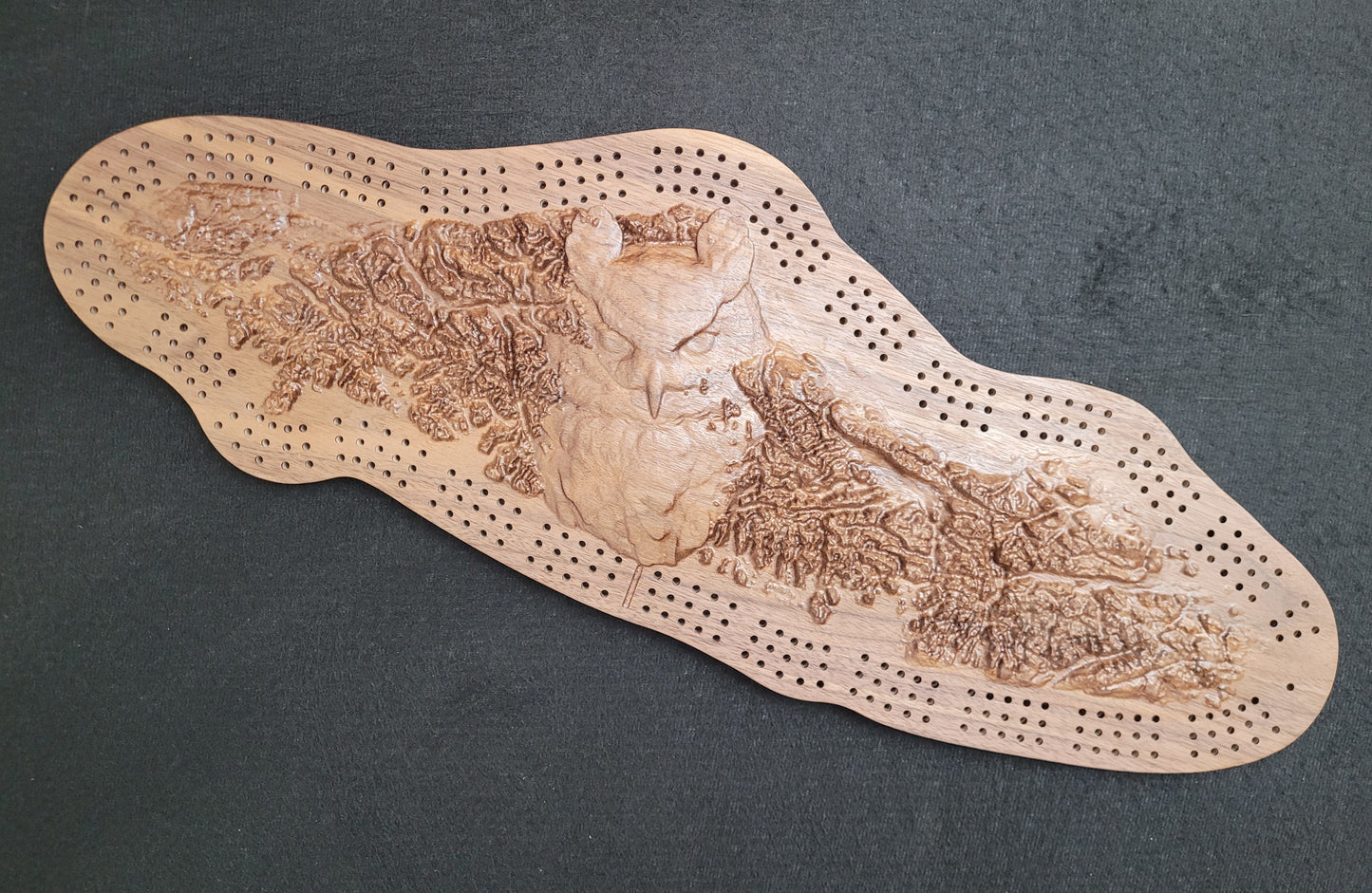 Owl Island - 3D Relief Cribbage Board