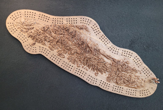Vancouver Island Cribbage in Black Walnut - 21"