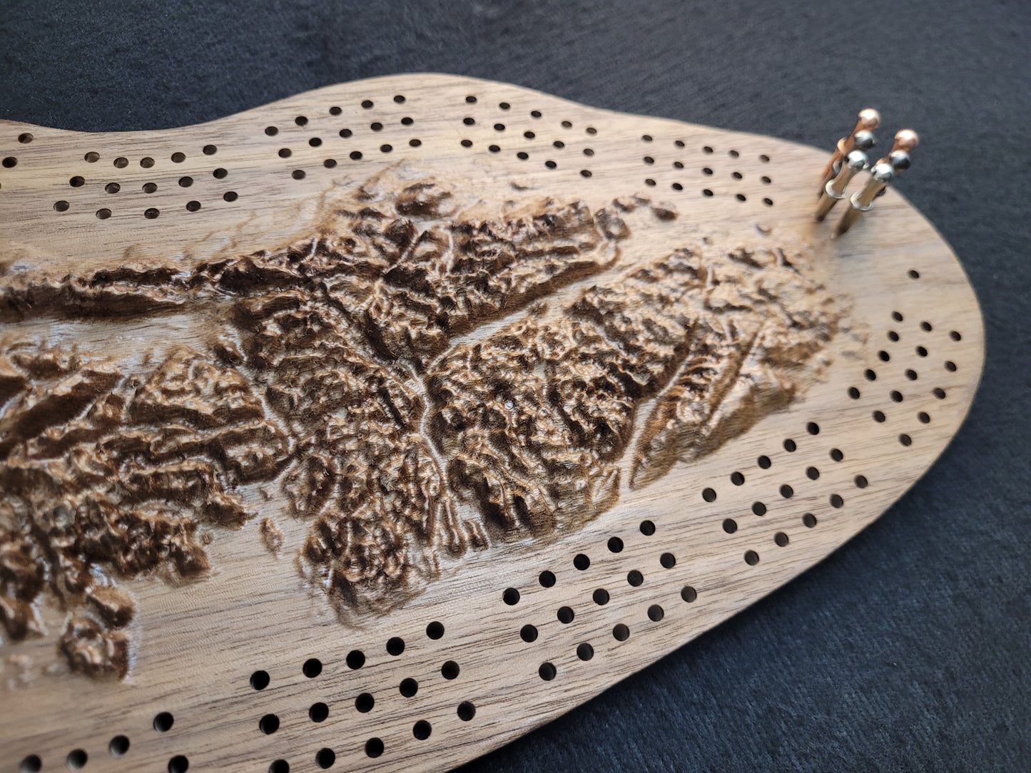 Vancouver Island Cribbage in Black Walnut - 21"