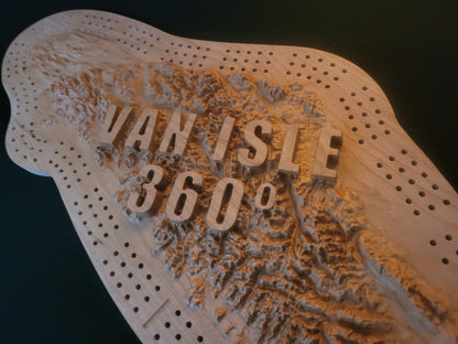 Van Isle 360º - 3D Relief Topo Cribbage Board