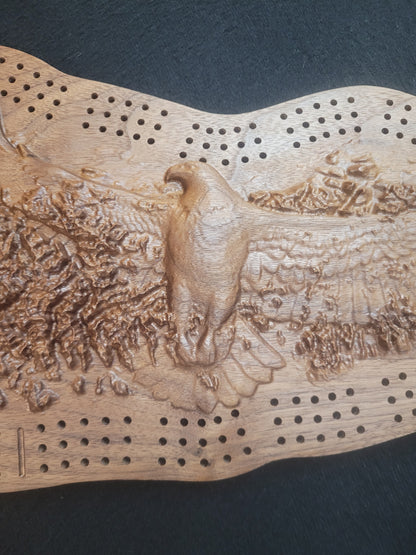 Eagle Island Cribbage in Black Walnut - 22"