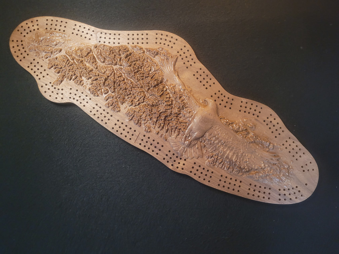 Eagle Island Cribbage in Black Walnut - 22"