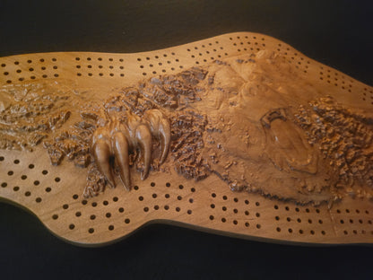 Grizzly Island - 3D Relief Cribbage Board - Cherry