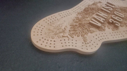 Van Isle 360º - 3D Relief Topo Cribbage Board