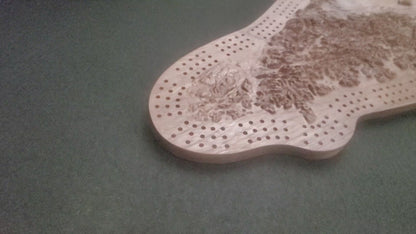 Eagle Island Cribbage in Black Walnut - 22"
